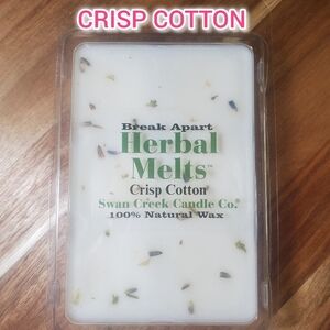 CRISP COTTON by SWAN CREEK CANDLE CO Herbal Melts 100% Natural Wax 5.25 oz NWT